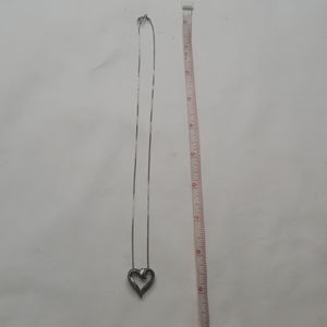 925 silver and diamond heart pendant and chain